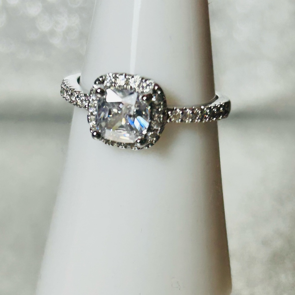 Cubic Zirconia Ring Size 7 Adjustable